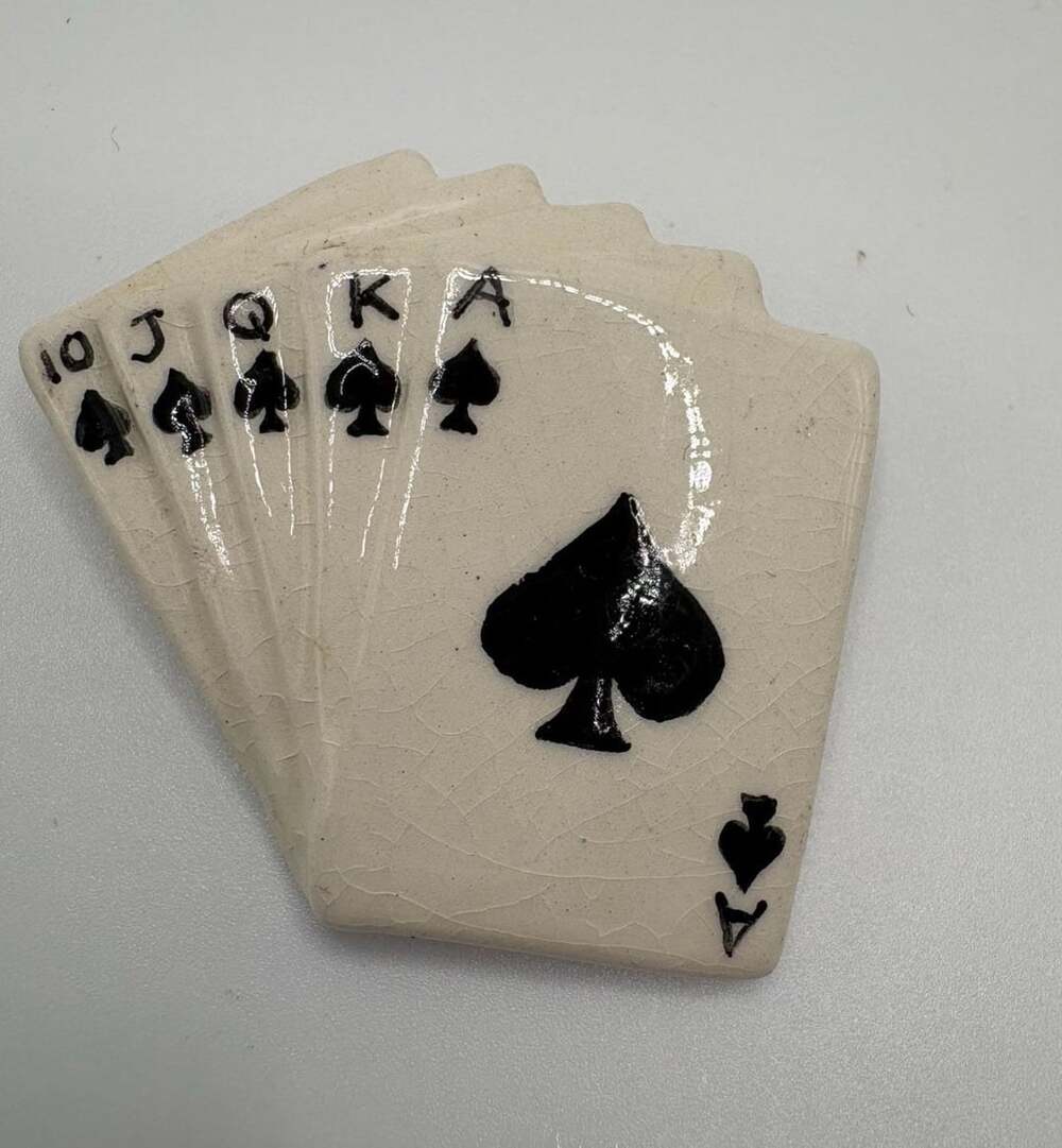 Flying Colors Ceramic Royal Flush Spades Pin